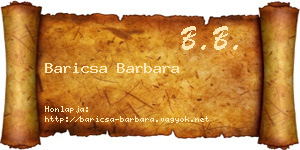 Baricsa Barbara névjegykártya
