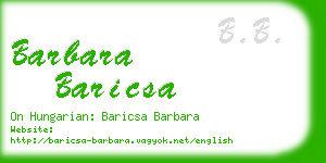 barbara baricsa business card